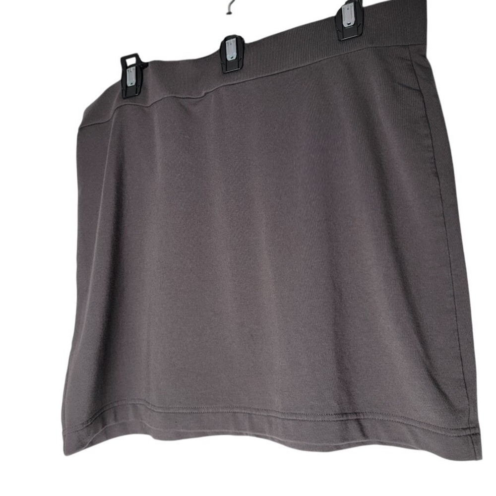 Pure Jill Gray Knit Skirt Size Large Pima Cotton‎ Modal Soft Comfort Basic